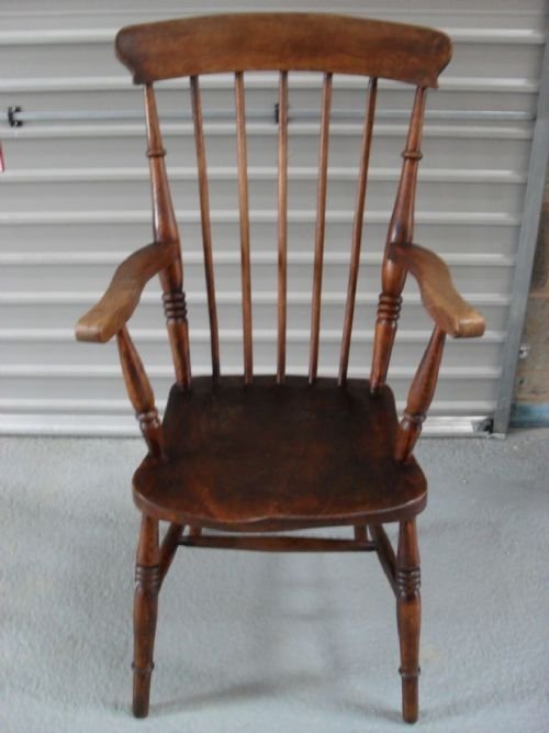 19th Century Elm and Beech Country Kitchen Armchair
