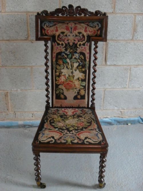 Lovely Victorian Rosewood Prie Dieu Chair