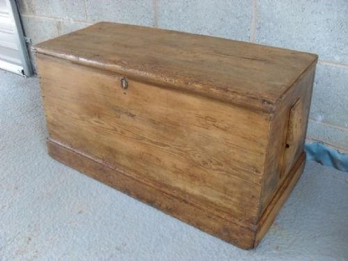 Victorian Sturdy Pine Chest/ottoman with Tapered Sides