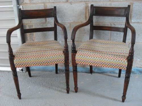 Pair of Mahogany 19th Century Armchairs