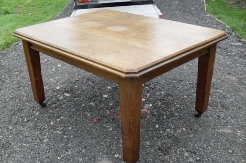 Solid Golden Oak Dining Table on Castors