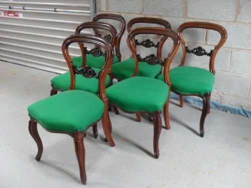 Set of Six Victorian Rosewood Dining Chairs
