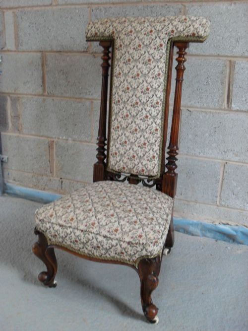 Victorian Walnut Prie Dieu Chair