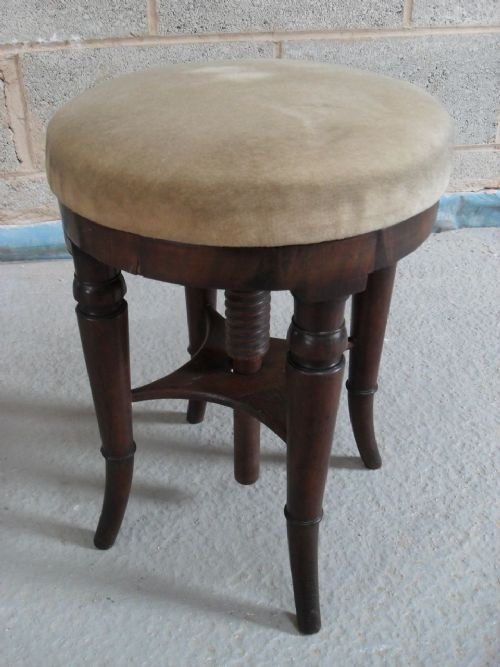 Victorian Mahogany Screw Piano Stool