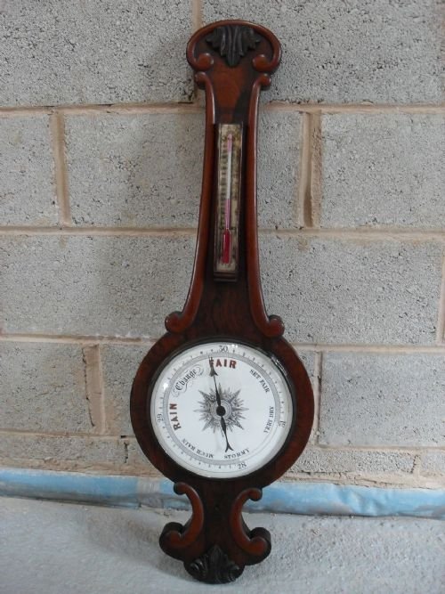 Victorian Carved Rosewood Barometer