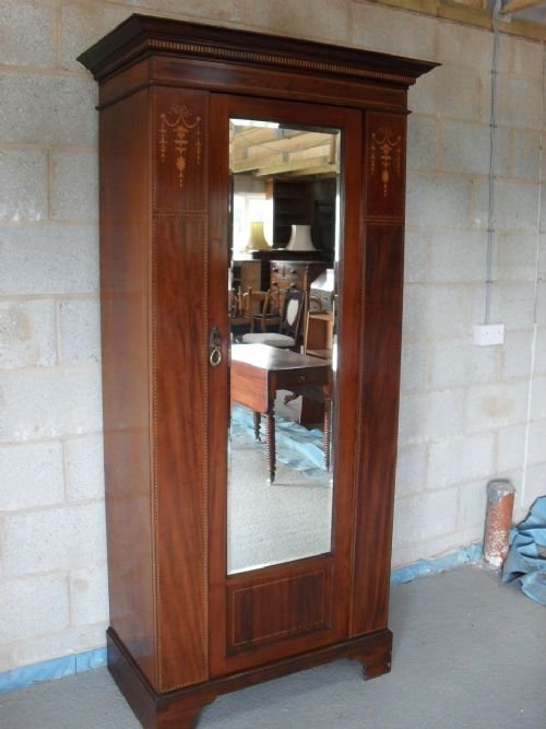 Edwardian Mahogany and Inlaid Wardrobe