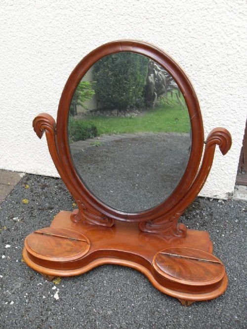 Victorian Mahogany Swing Toilet/dressing Mirror