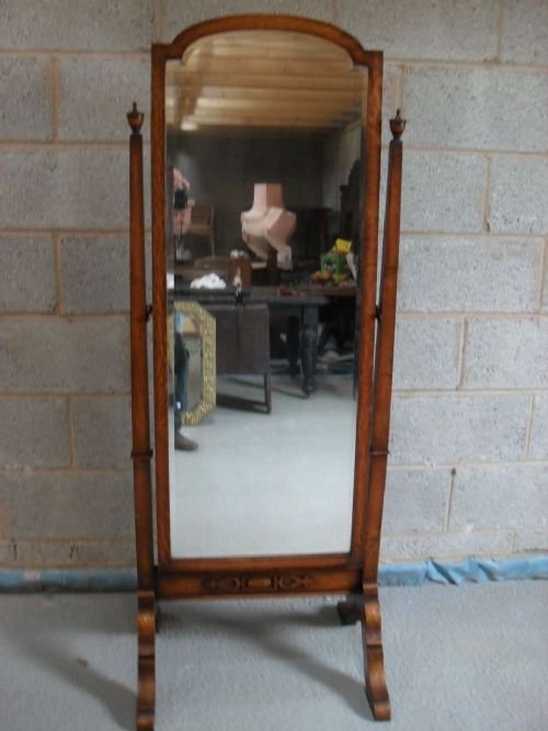Golden Oak Arts and Crafts Adjustable Cheval Mirror