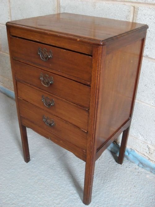 Mahogany Four Drawer Sheet Music Cabinet
