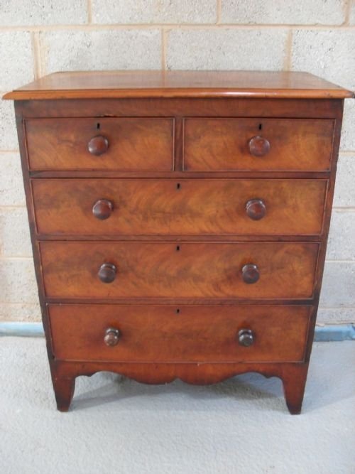 19th Century Flame Mahogany Chest of Drawers
