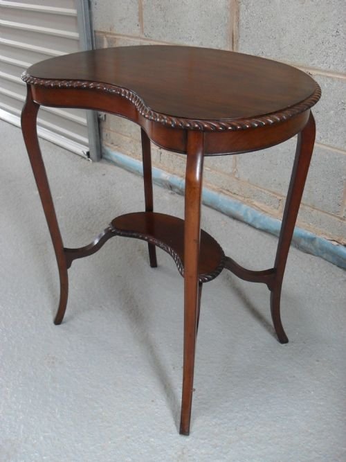 Kidney Shaped Mahogany Occasional Table