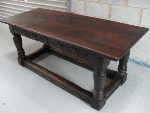 18th Century Oak Refectory Table on Turned Legs