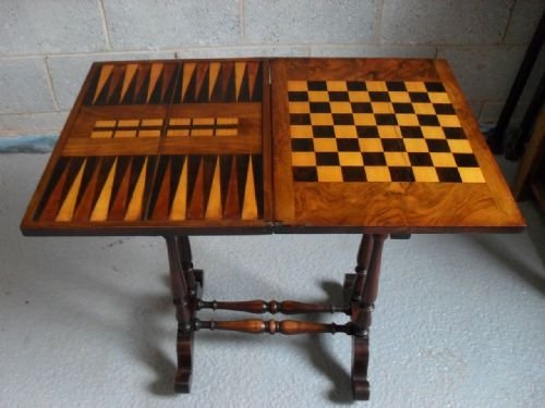 Early 19th Burr Walnut & Mahogany Gaming/work Table
