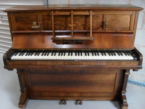 Lovely Inlaid Rosewood Victorian Piano by J Broadwood
