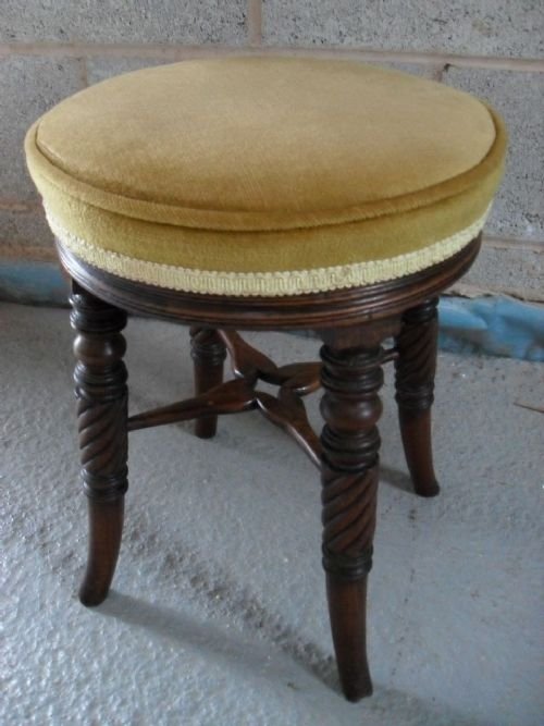 Victorian Mahogany Upholstered Stool