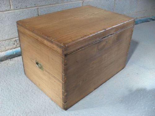 Old Elm Silver Chest with Brass Handles
