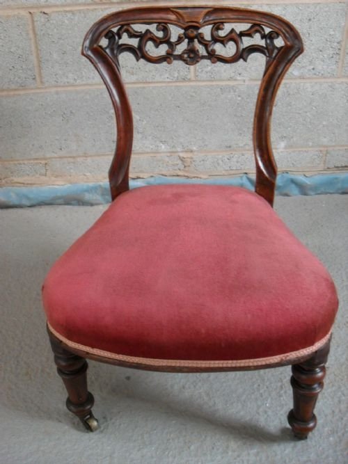 Victorian Mahogany Nursing Chair with Fretwork Back
