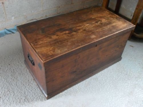 19th Century Elm Chest with Iron Handles
