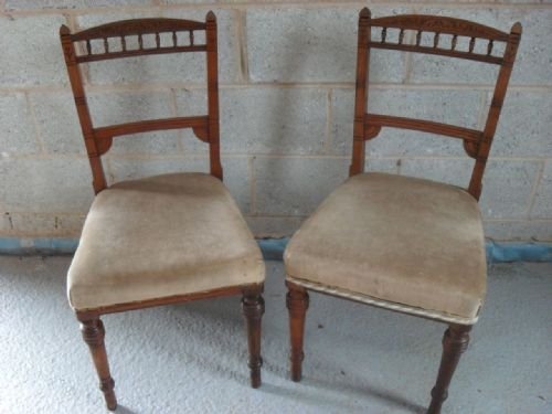 Pair of Oak Edwardian Side Chairs