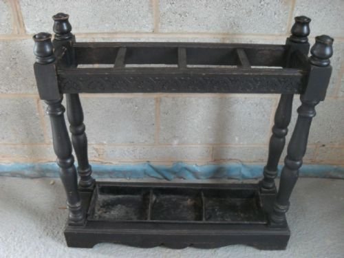 Victorian Oak Ebonised Stick/umbrella Stand
