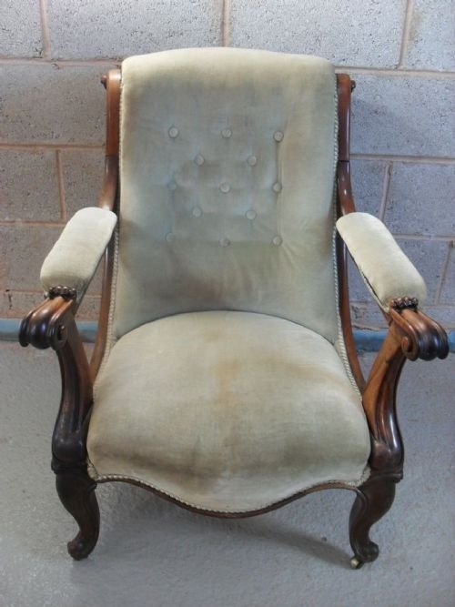 Victorian Rosewood Showframe Armchair