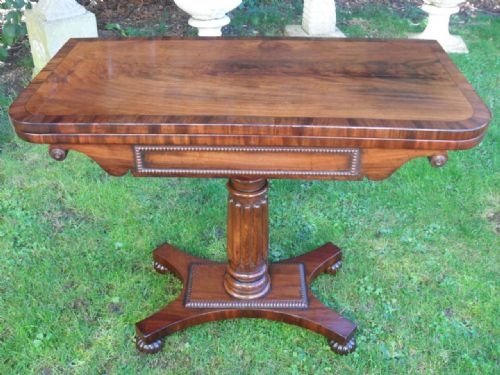 Late Regency Fold-over Mahogany Crossbanded Card Table