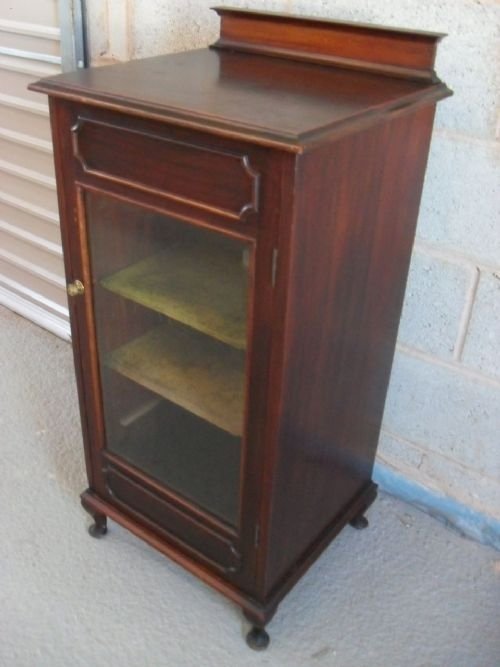 Mahogany Glazed Door Music Cabinet