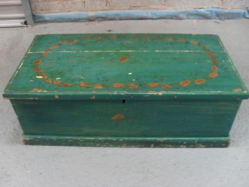 19th Century Printed Pine Blanket Chest