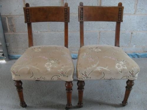	
Pair of 19th Century Oak Bar Backed Side Chairs