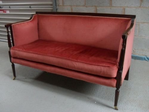 19th Century Mahogany and Braided Upholstered Sofa