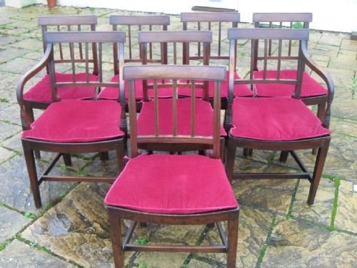 	
Set of 8 George III Provincial Mahogany Bar Back Dining Chairs