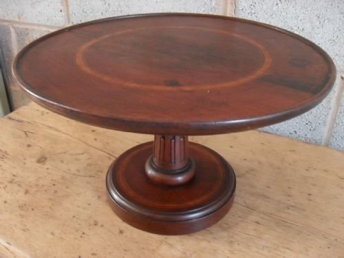 Edwardian Mahogany Inlaid Revolving Lazy Susan