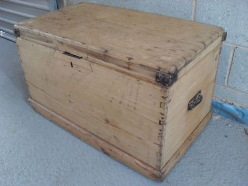 Victorian Pine Chest/trunk with Handles to Sides