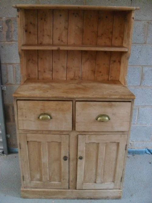 19th Century Pine Dresser Unit with Low Rack