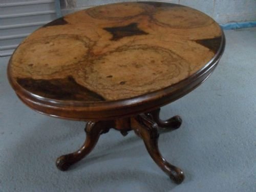 Victorian Walnut Oval Centre Tilt Top Loo Table