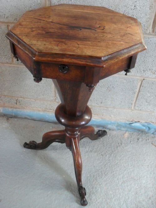 Victorian Rosewood Trumpet Sewing/work Table