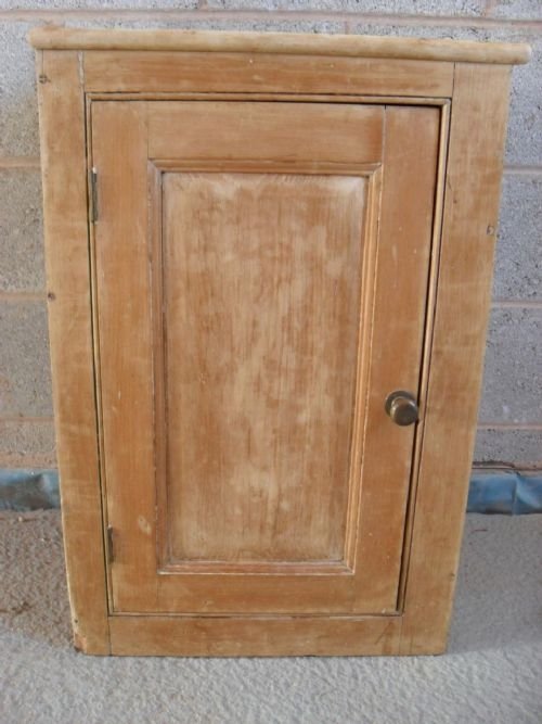 Old Pine Single Door Cupboard with Shelved Interior