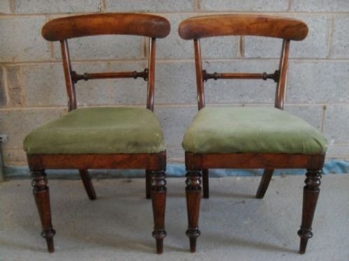 Pair of 19th Century Walnut Side/hall Chairs