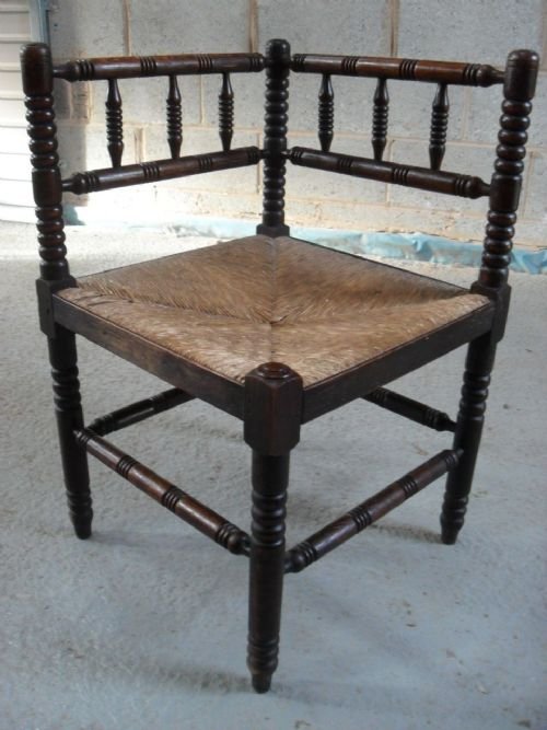 Oak Corner Chair with Seagrass Seat