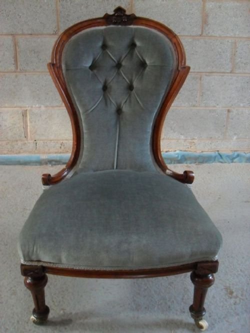 Victorian Mahogany Carved Showwood Ladies/nursing Chair