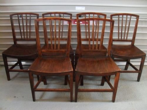 Set of Six 19th Century Mahogany & Fruitwood Dining Chairs