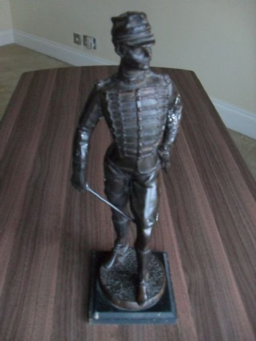 Cast Bronze of Prussian Officer on Plinth Base