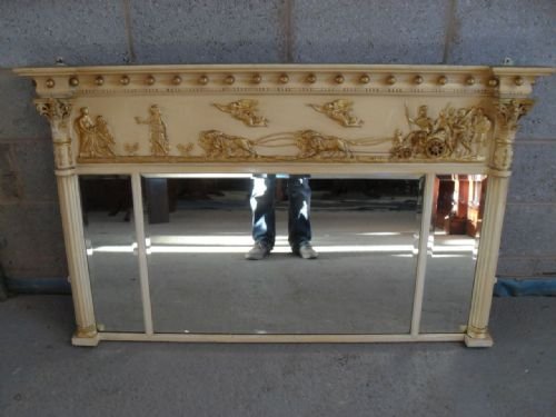 	
Neo-classical Style Triptych Overmantle Mirror