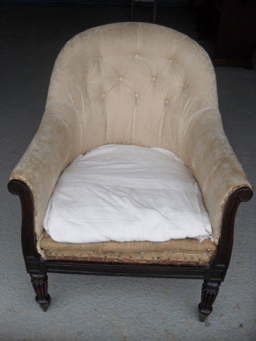 Victorian Mahogany Show Wood Tub Armchair