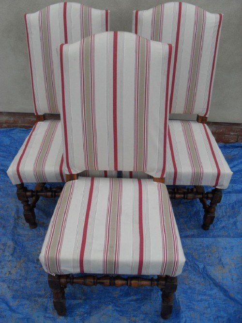 3 Late 19th Century Beechwood Turned Dining Chairs