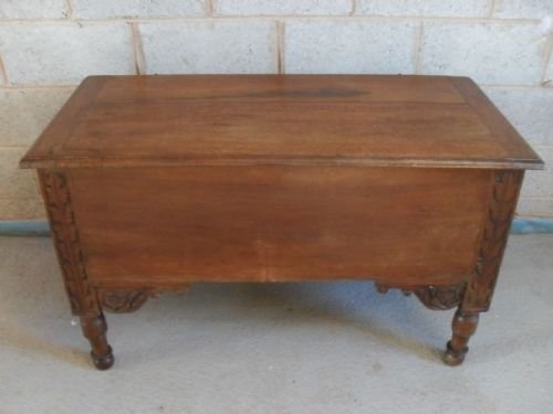 19th Cent French Carved Oak & Fruitwood Casket/coffer