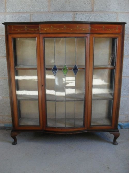 Edwardian Mahogany and Inlaid Display Cabinet
