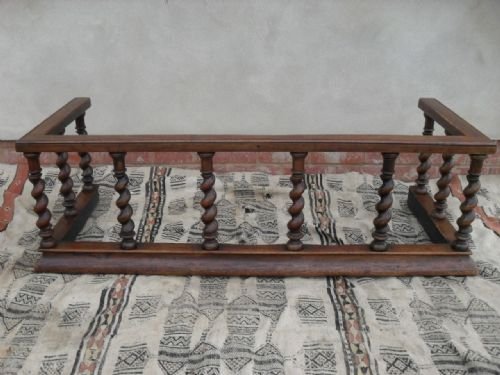 Victorian Oak Club Fender with Barley Twist Supports