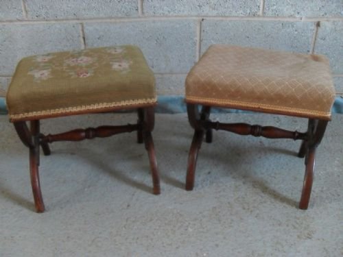 Matched Pair of Mahogany Regency Stools