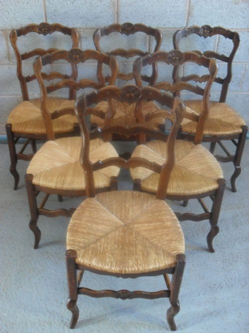 Set of 6 19th Cent Elm & Ash Vernacular Dining Chairs